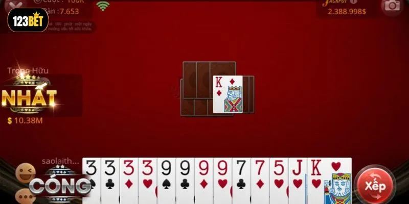 Giao diện sảnh cược Tiến lên miền Nam 123BET hiện đại với thiết kế thuần Việt, dễ thao tác